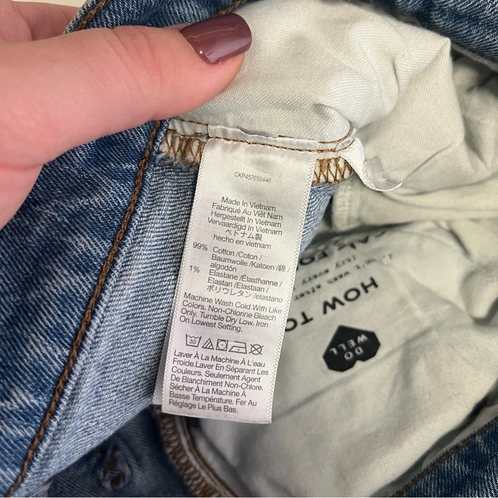 Madewell | Blue Ankle Cropped Jeans‎ with Frayed Hem 25 Boyfriend